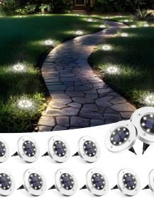 SOLPEX Solar Lights Outdoor Waterproof, 12 Pack Solar Ground Lights, Solar Garden Lights Landscape Lighting for Pathway Driveway Patio Backyard Walkway (Cool White)