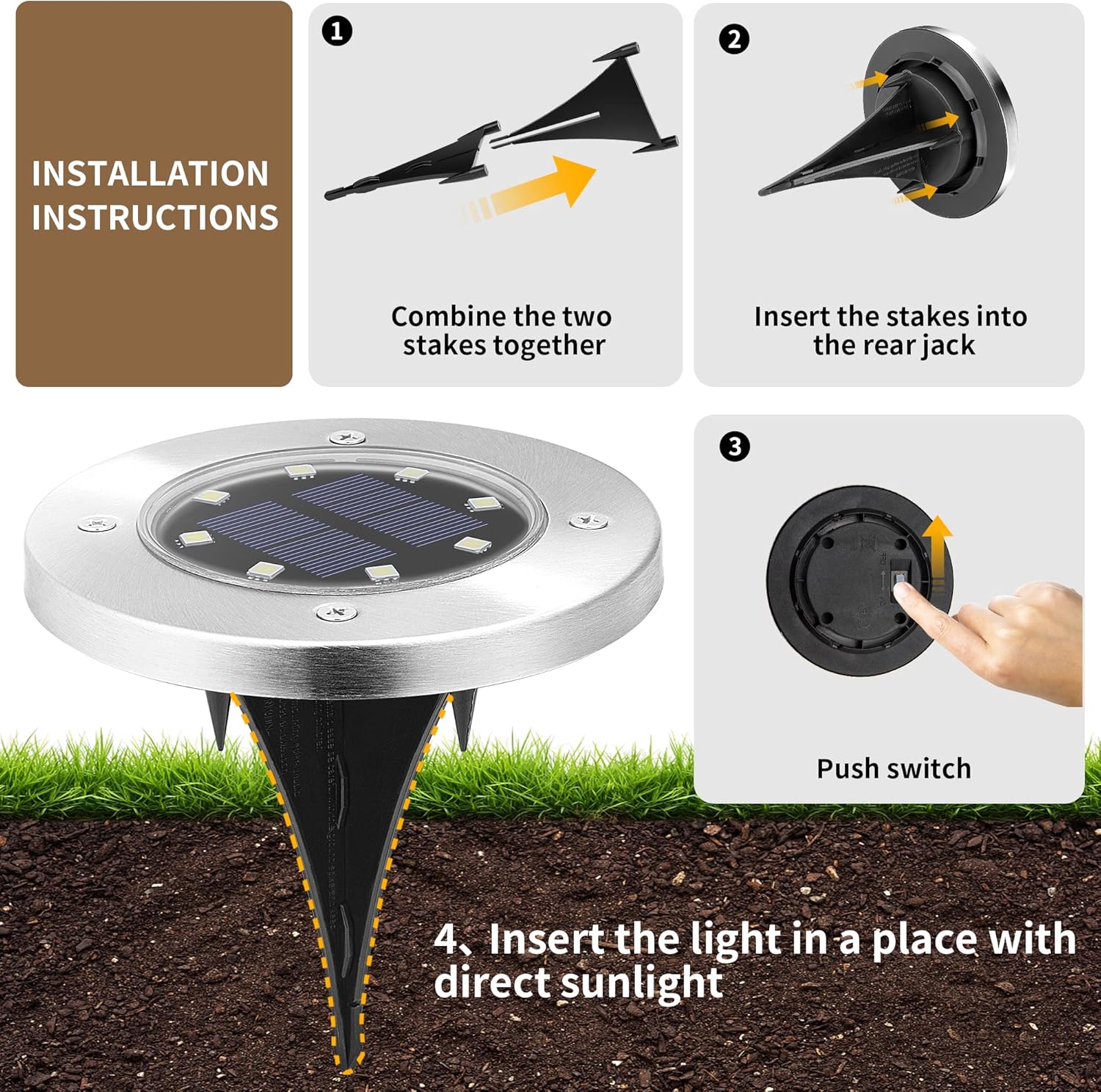SOLPEX Solar Lights Outdoor Waterproof, 12 Pack Solar Ground Lights, Solar Garden Lights Landscape Lighting for Pathway Driveway Patio Backyard Walkway (Cool White) - Image 4