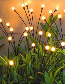 TONULAX Solar Garden Lights - New Upgraded Solar Swaying Light, Sway by Wind, Solar Outdoor Lights, Yard Patio Pathway Decoration, High Flexibility Iron Wire & Heavy Bulb Base, Warm White(2 Pack)